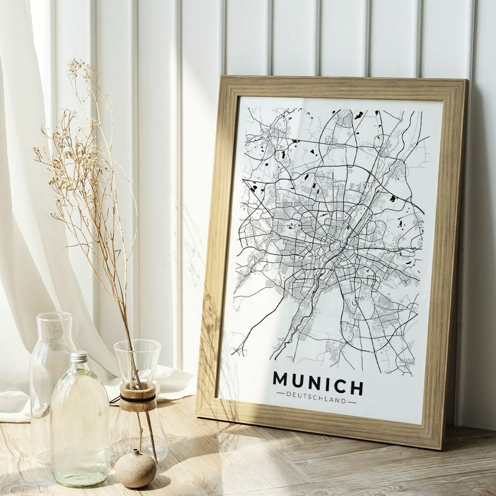 Plakat Monachium Munich mapa 50x70 cm B2