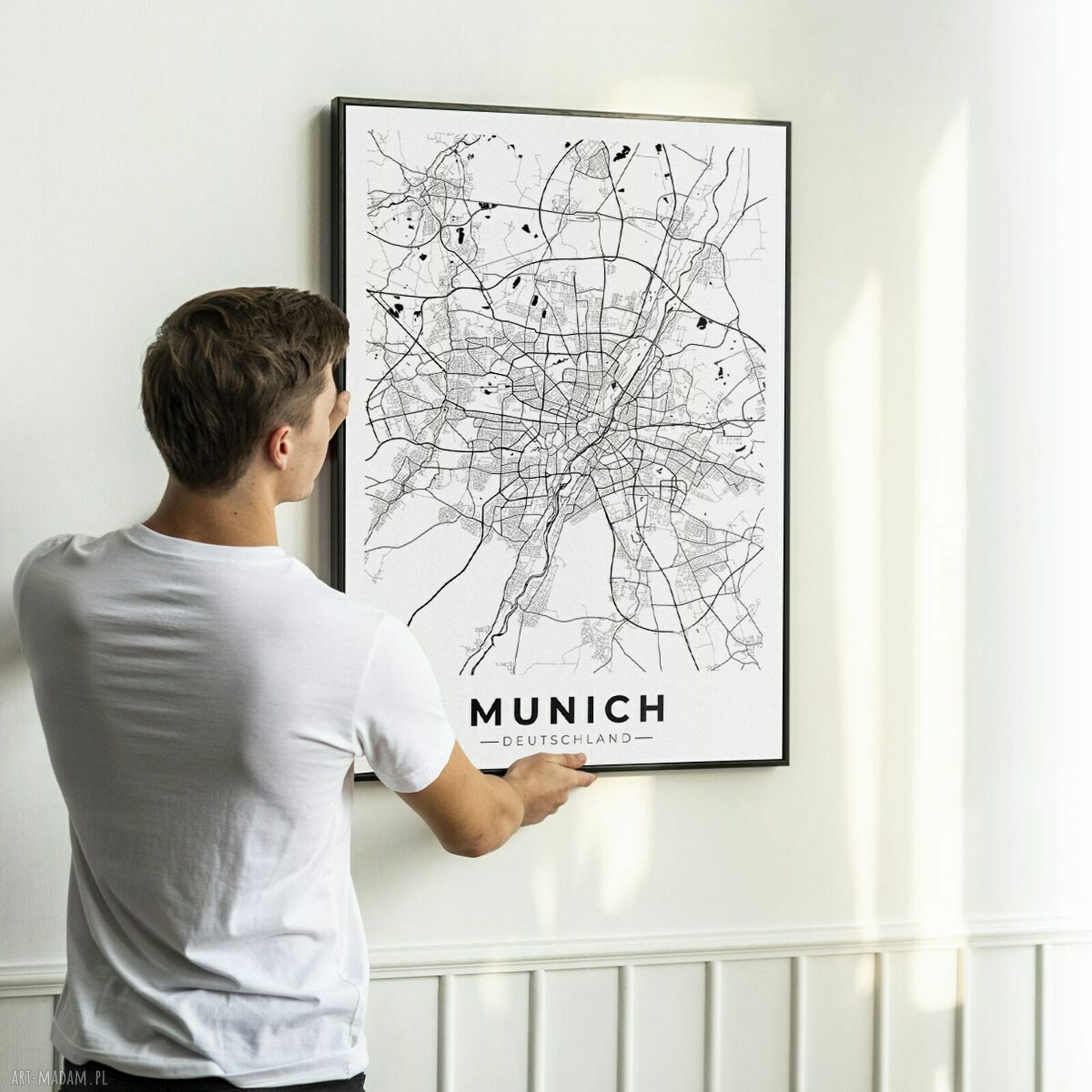 Plakat Monachium Munich mapa 50x70 cm B2