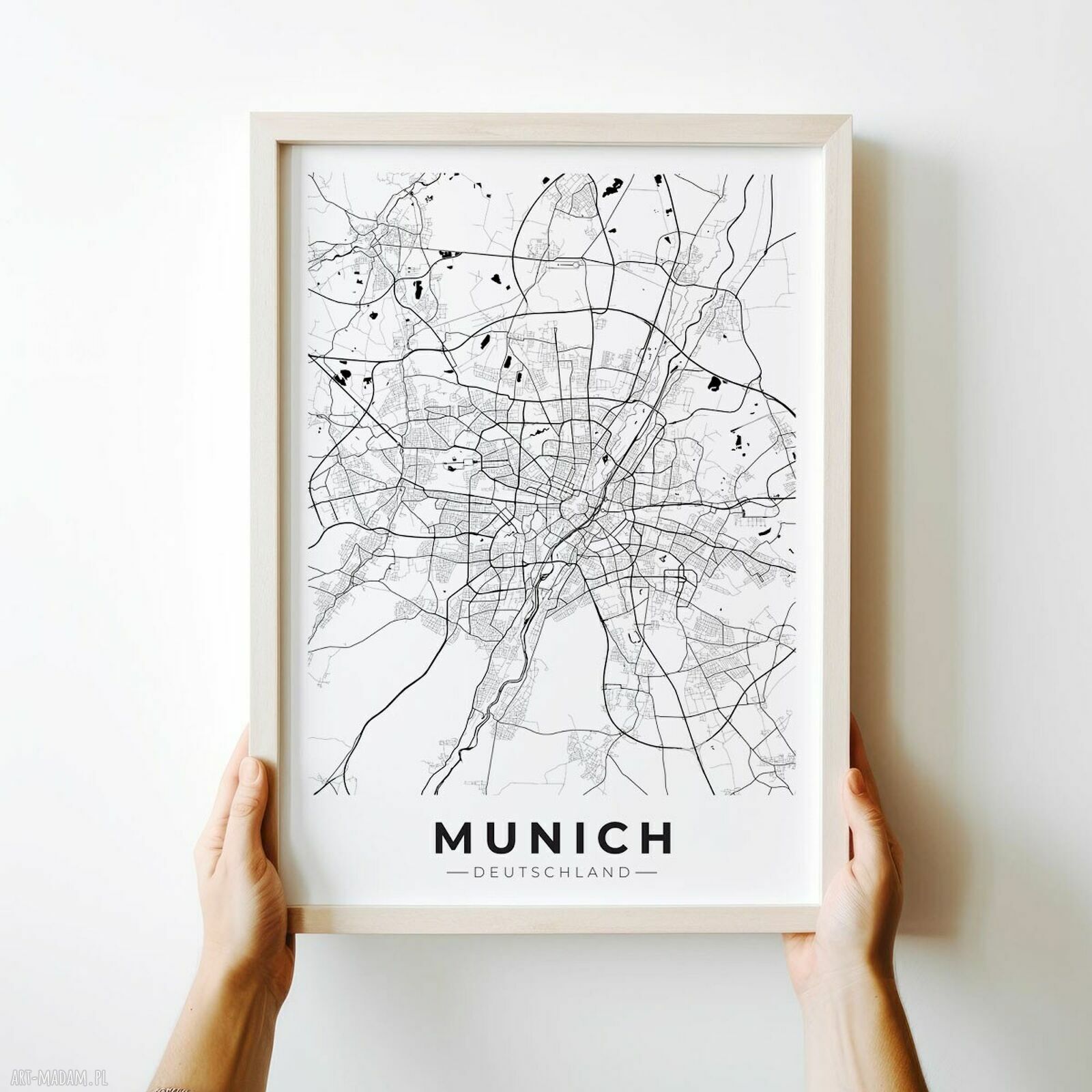 Plakat Monachium Munich - mapa 40x50 cm