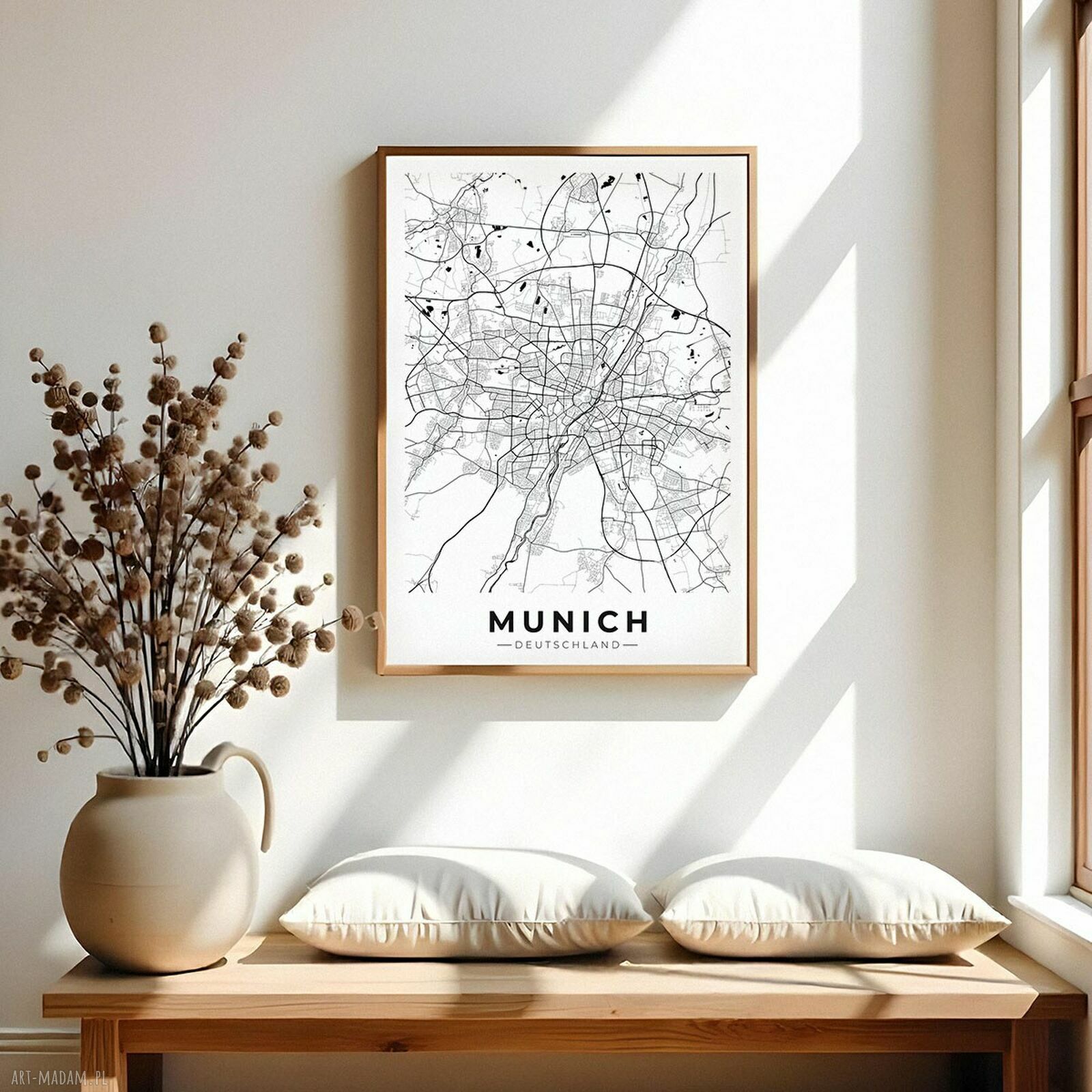 Plakat Monachium Munich - mapa 40x50 cm