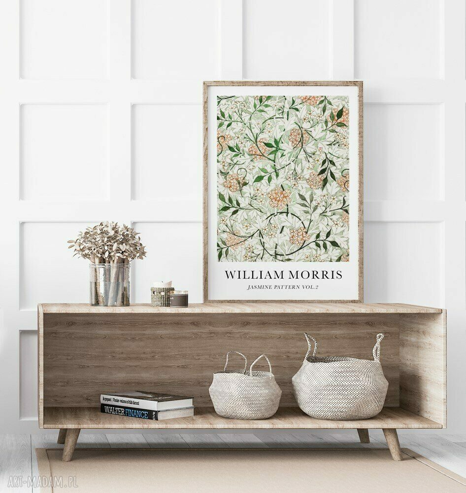 Plakat Morris Jasmine Pattern w formacie A4 - kwiatowy wzór