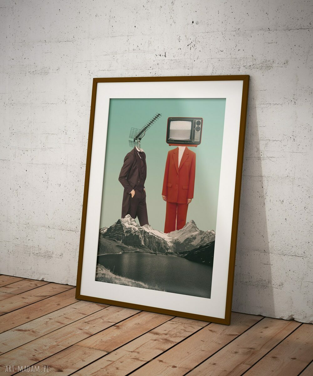 Plakat „Nasza Telenowela” A3 - kolaż retro vintage dla dwojga