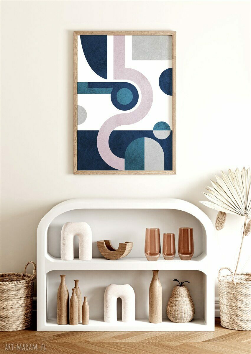 Plakat Niebieska Geometria - format 40x50 cm