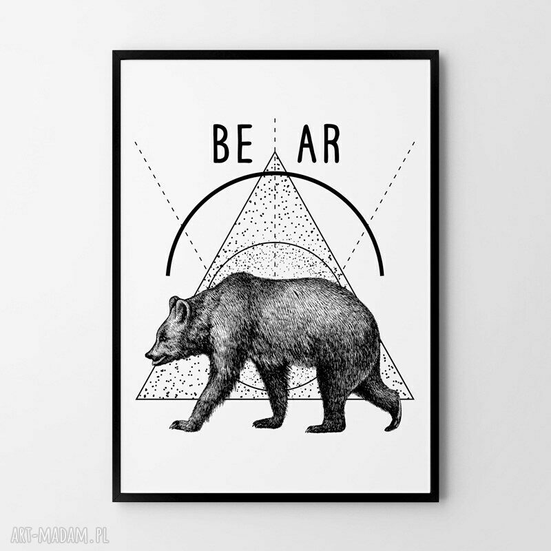 Plakat Niedźwiedź Miś 50x70 cm B2 - ilustracja Hogstudio do wnętrz i prezentu