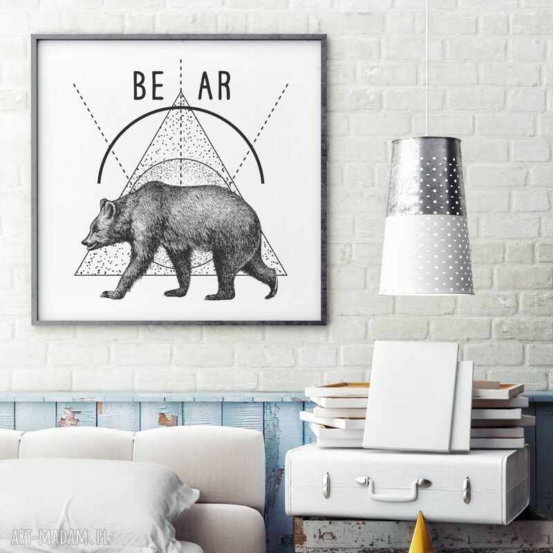 Plakat Niedźwiedź Miś 50x70 cm B2 - ilustracja Hogstudio do wnętrz i prezentu