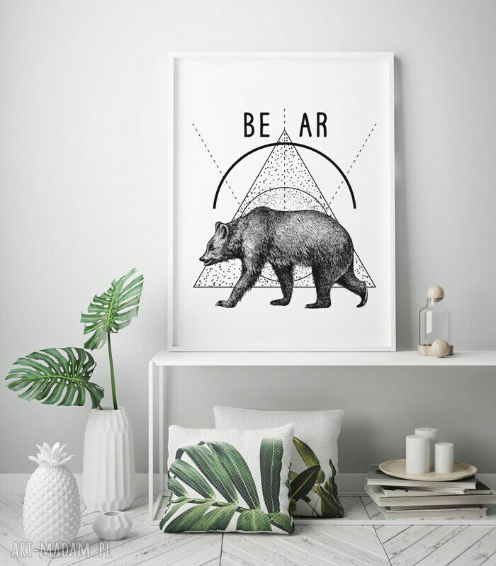 Plakat Niedźwiedź Miś 50x70 cm B2 - ilustracja Hogstudio do wnętrz i prezentu