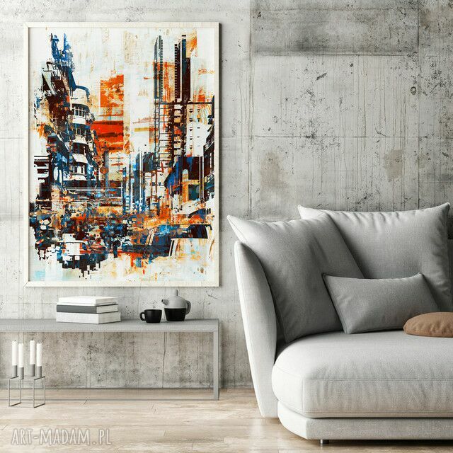 Plakat Obraz Town Abstrakcja 50x70 cm B2