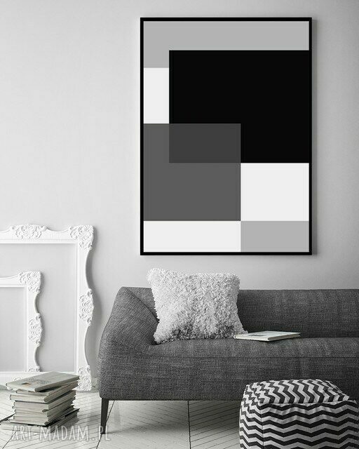 Plakat abstrakcja Gray vol. 2 50x70 cm (B2) - szarości Hogstudio