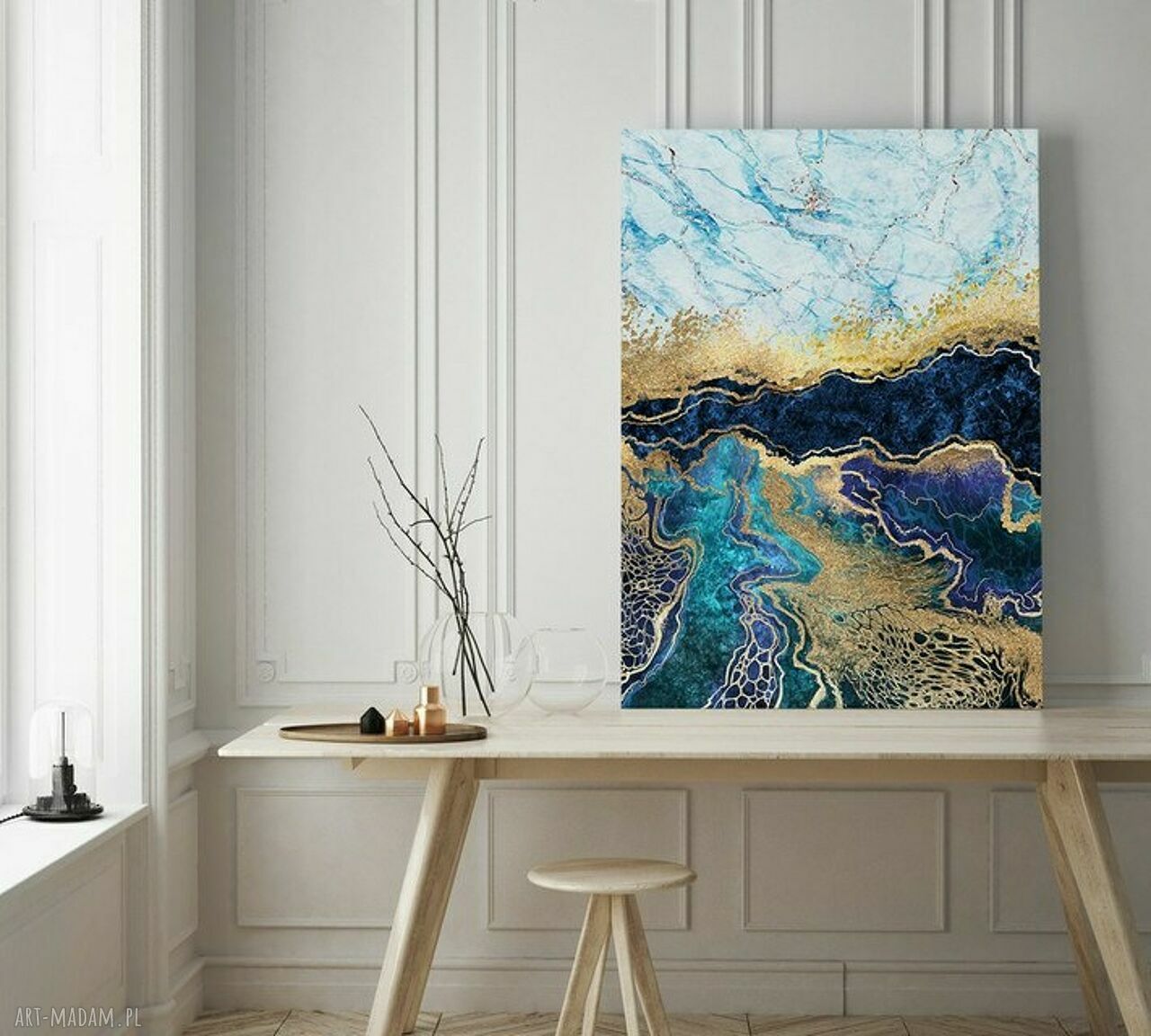 Plakat obraz Gold A2 42x59,4 cm - abstrakcja Hogstudio