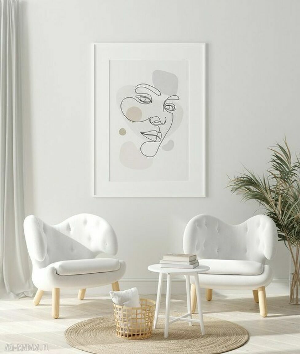 Plakat Face 50x70 cm B2 boho - dekoracja ścienna