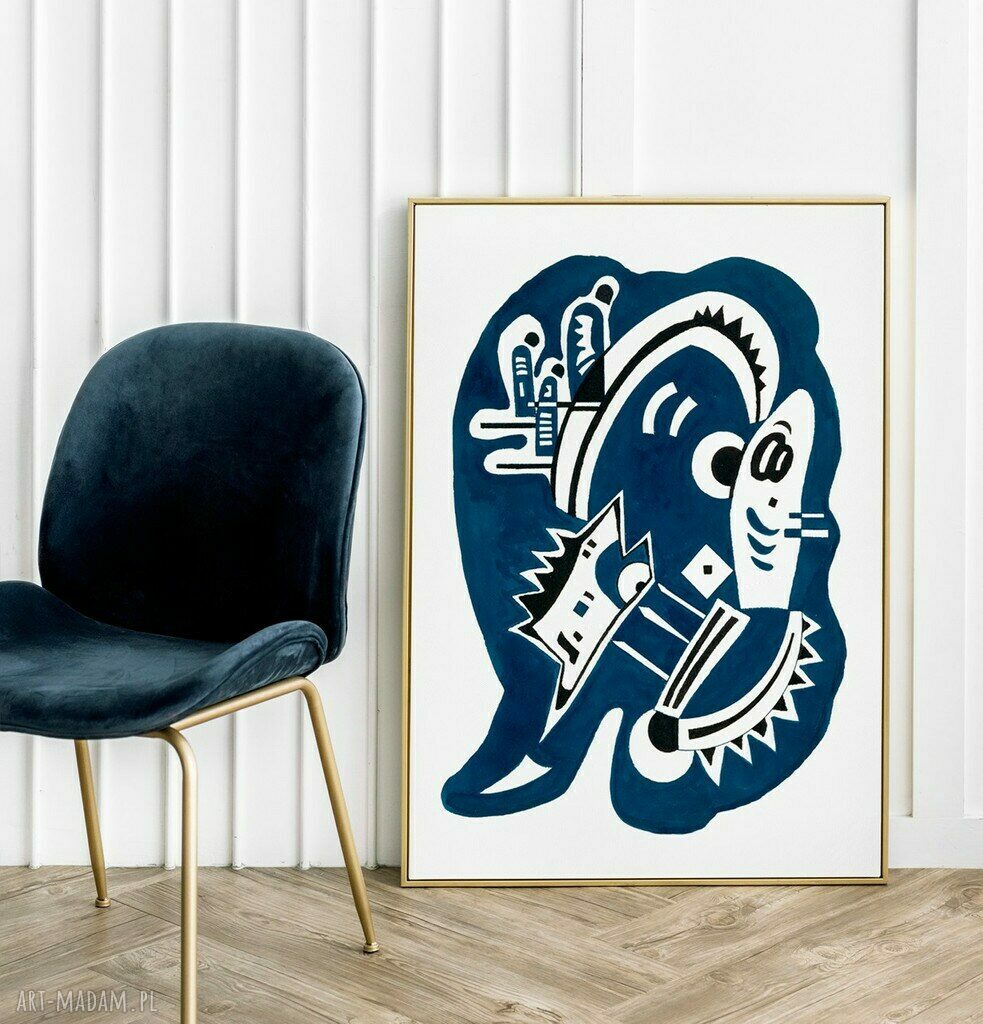 Plakat obraz Blue Kandinsky A2 - 42x59,4 cm