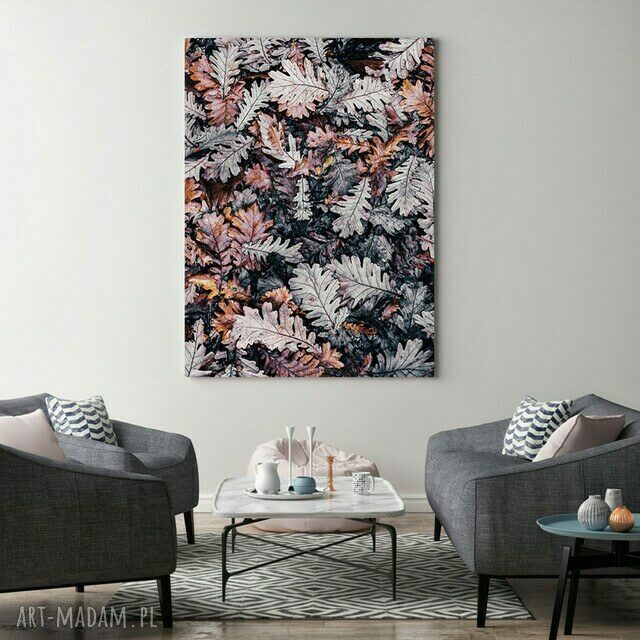 Plakat obraz Miedziane liście 50x70 cm B2