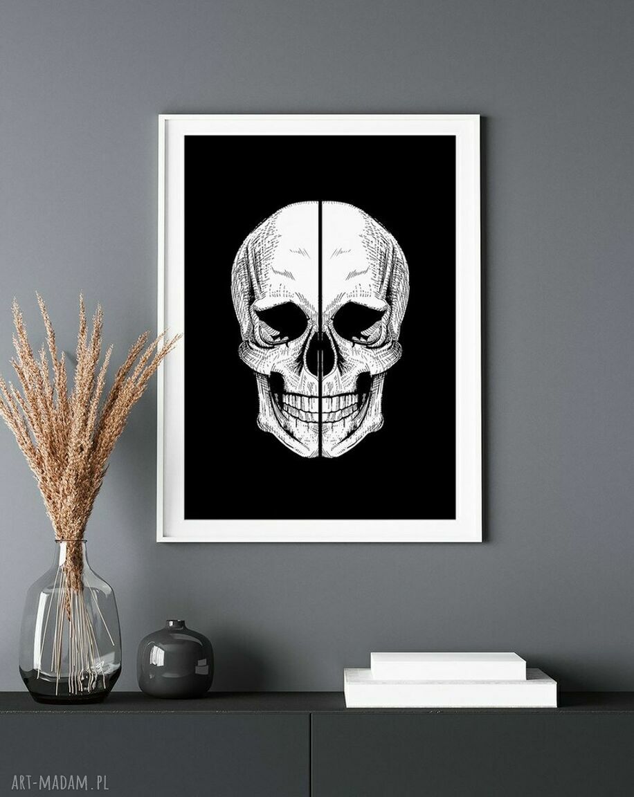 Plakat-obraz Black Skull A3 - czarna czaszka 29,7 x 42 cm