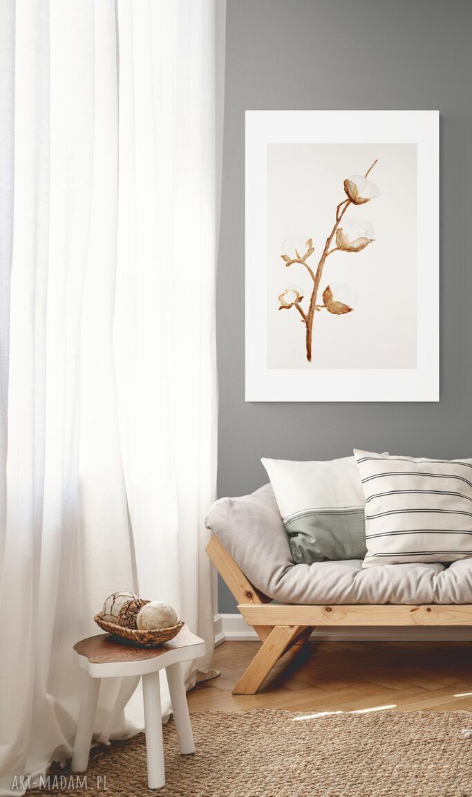 Obraz 30x40 cm Bawełna II - naturalna dekoracja do wnętrza