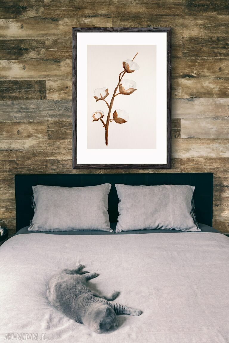 Plakat - obraz 70x100 cm Bawełna II - natura w ciepłych barwach