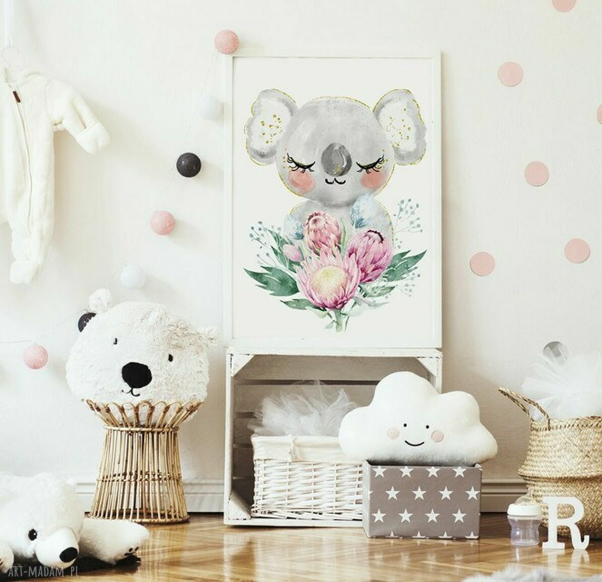 Plakat obraz Słodka Koala B2 50x70 cm - handmade