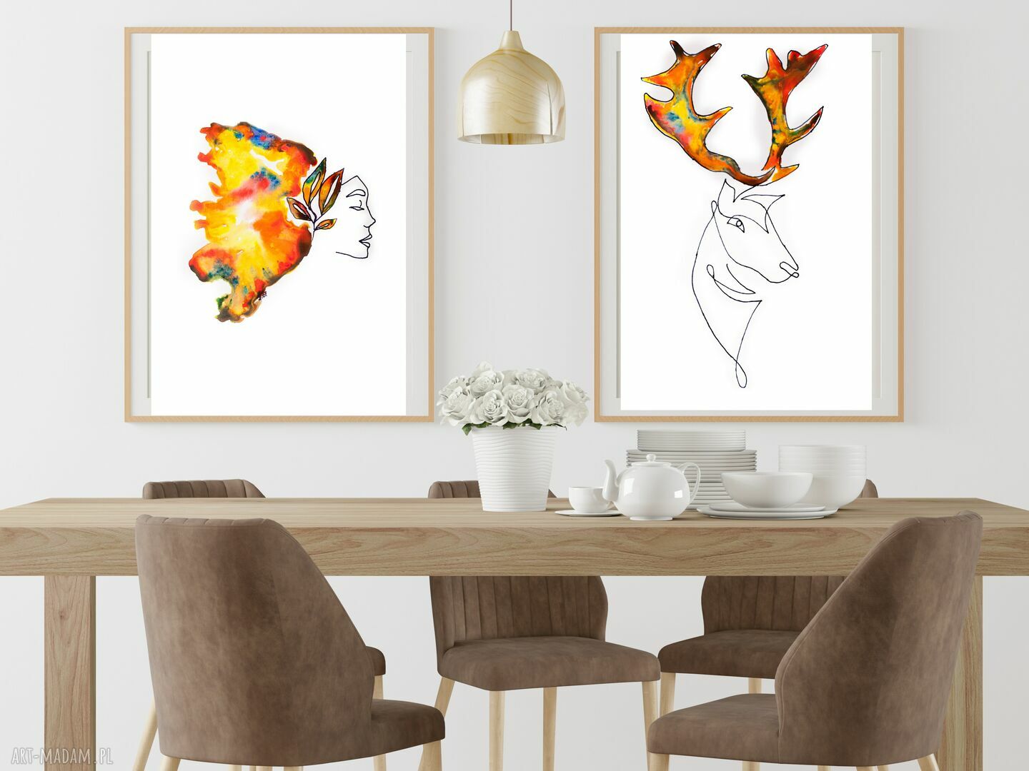 Plakat 40x60 cm „W kolorach” - minimalistyczny zestaw 2 szt.