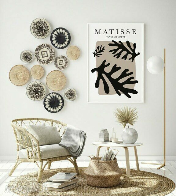 Plakat obraz Black Matisse #4 B2 50x70 cm - nowoczesna grafika do salonu