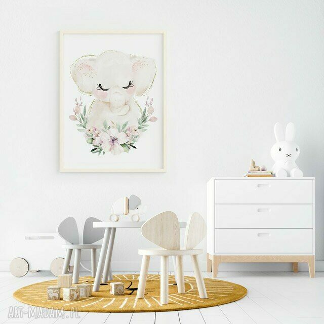 Plakat obraz Słonik A3 29,7x42 cm dla dziecka