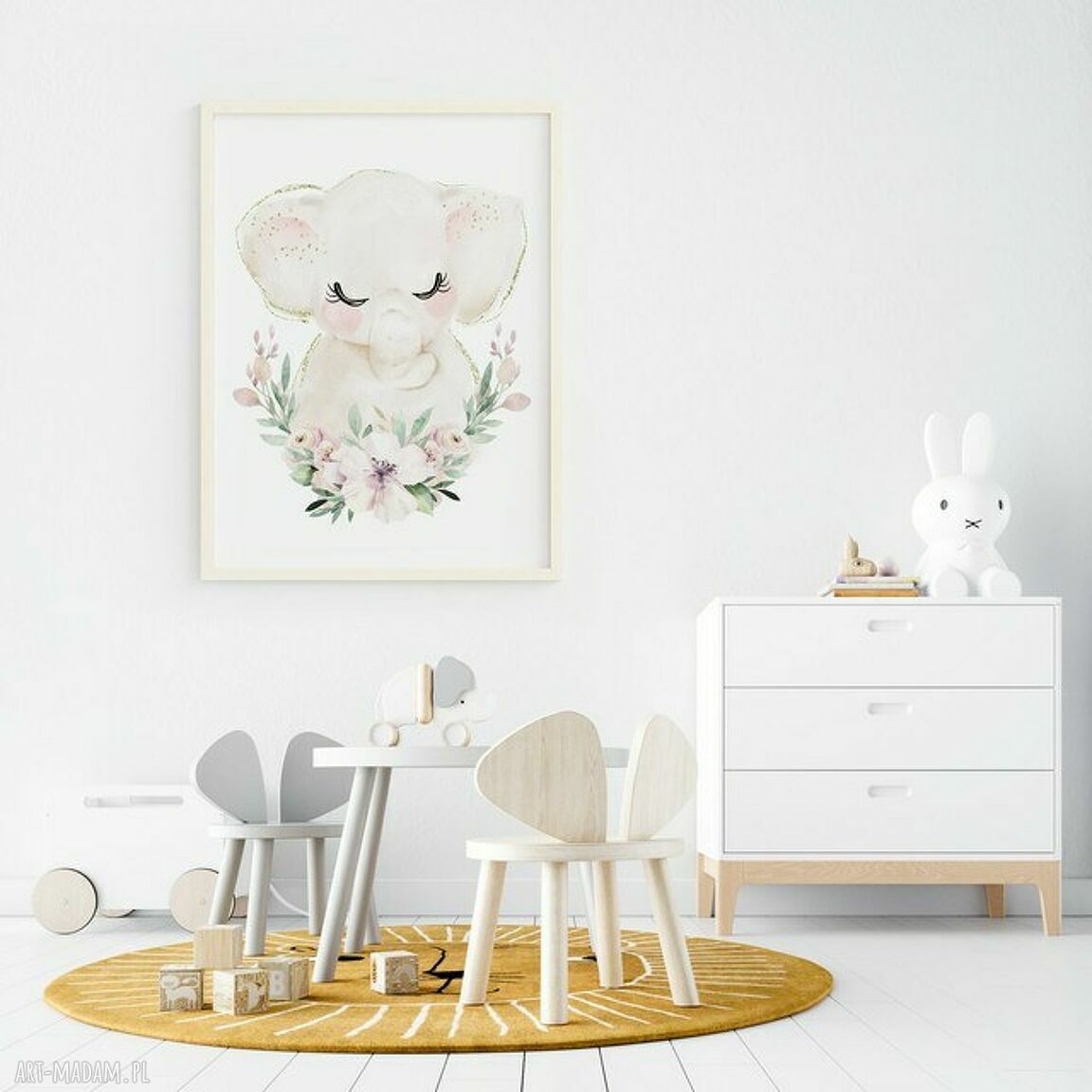 Plakat Obraz Słonik 30x40 cm do pokoju dziecka - Hogstudio