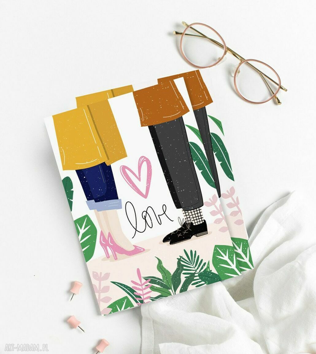 Plakat obraz LOVE A3 29,7x42 cm - różowe napisy miłości do domu