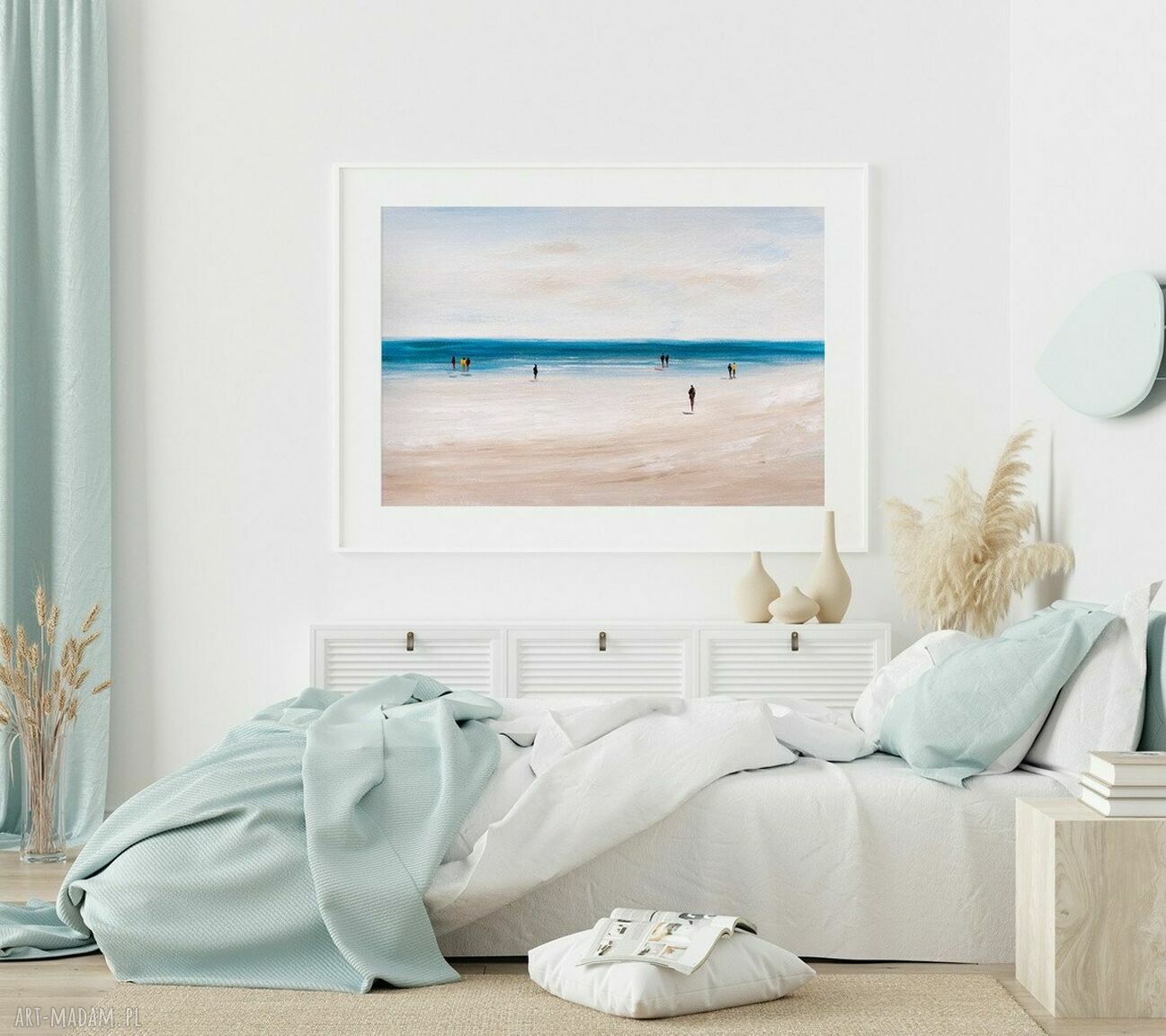 Plakat obraz plaża A3 29,7x42 cm w beżowej kolorystyce - Hogstudio