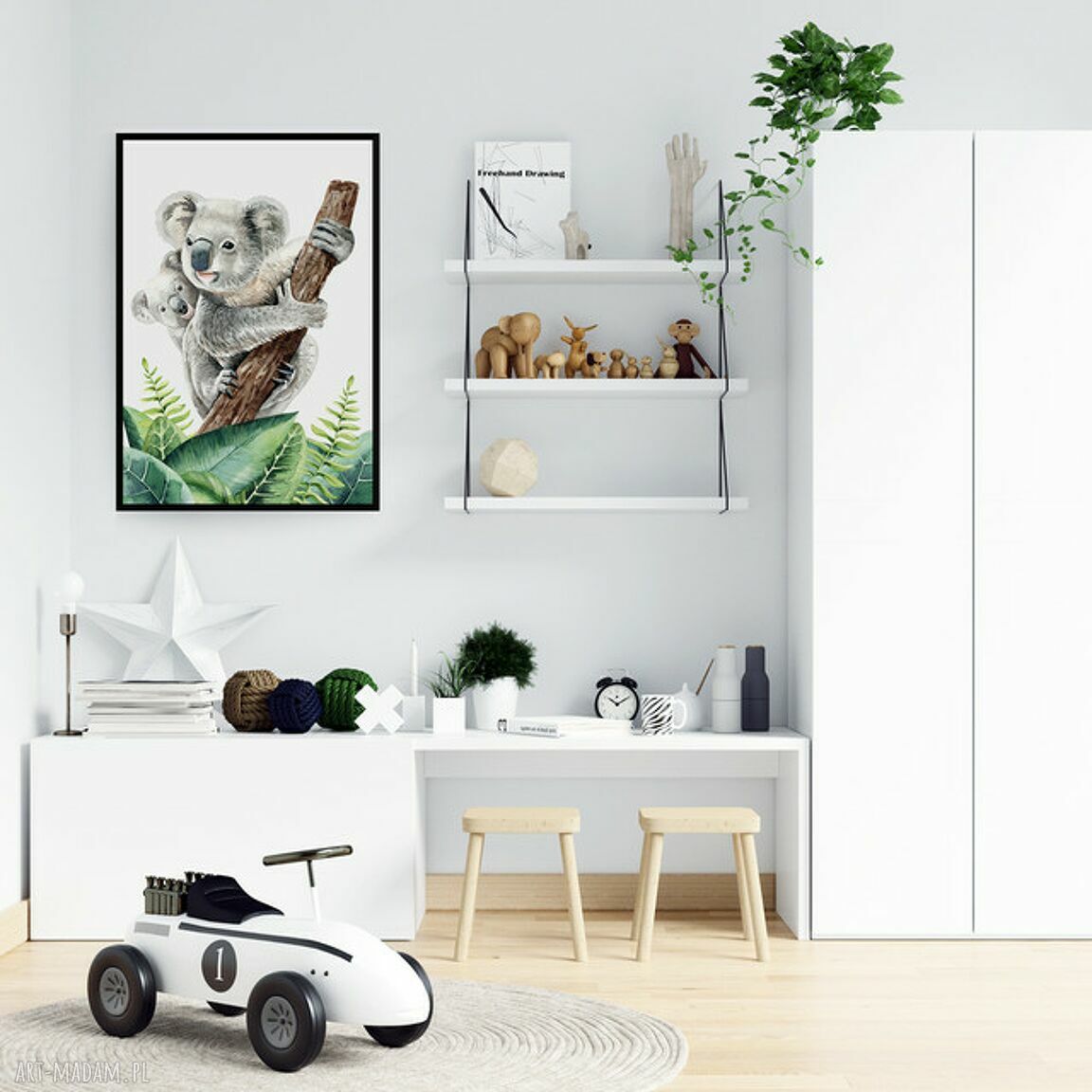 Plakat obraz Koala 50x70 cm B2 do pokoju dziecka - Hogstudio