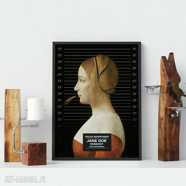 Plakat obraz Jane Doe 50x70 cm B2 - awangardowa grafika w klimacie średniowiecza