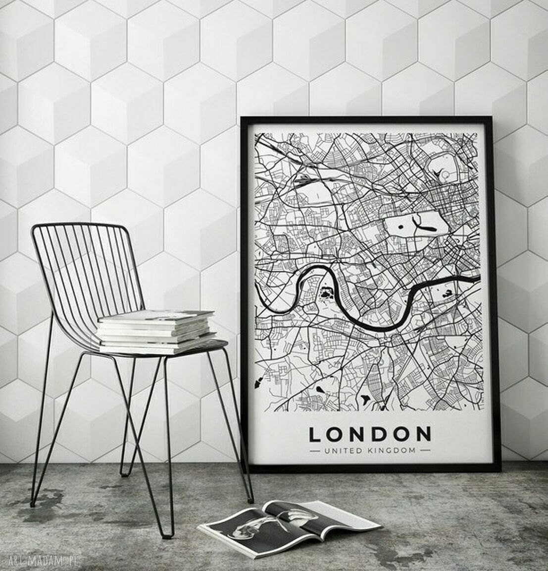 Plakat obraz mapa Londyn 50x70 cm B2