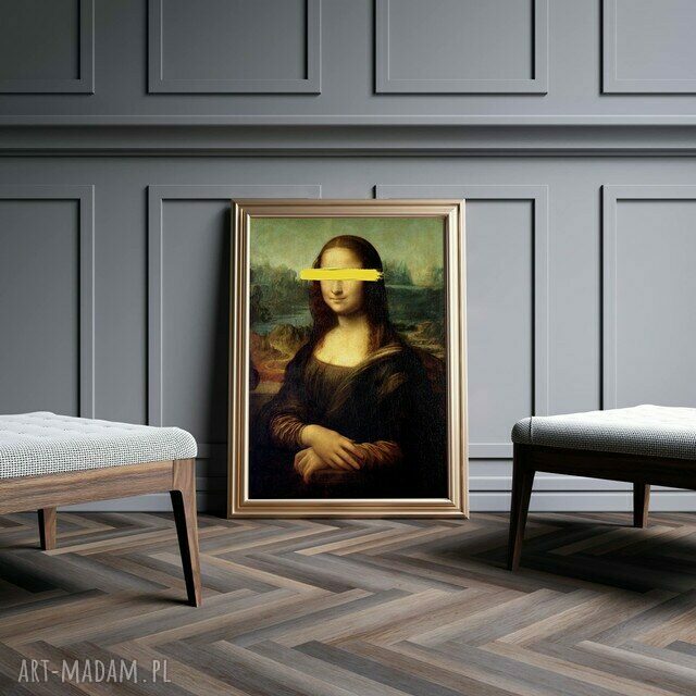 Plakat obraz „Mo Na” 40x50 cm - czarny nowoczesny Hogstudio