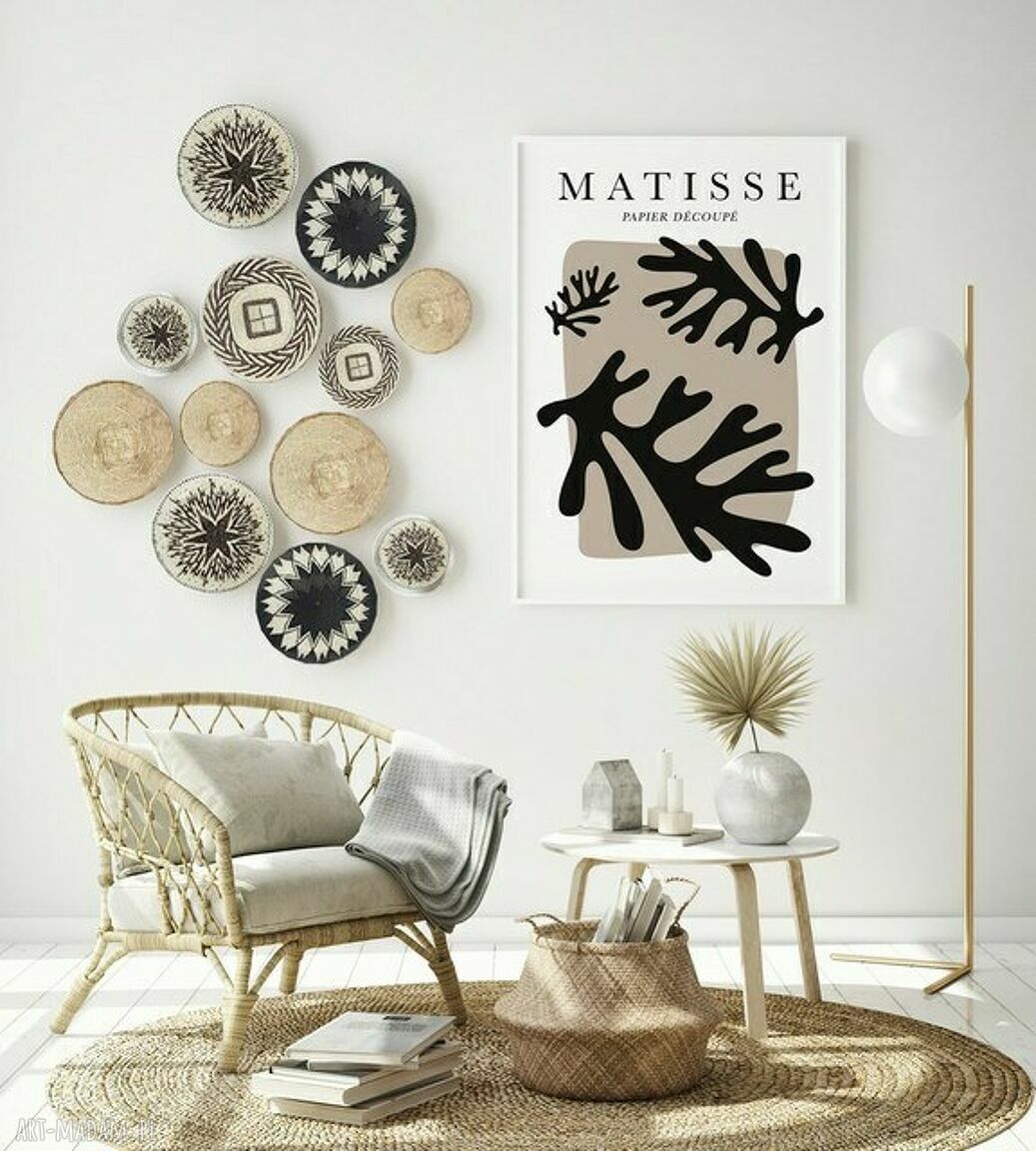 Czarny plakat obraz Black Matisse #4 A3 29,7x42 cm - nowoczesna dekoracja ścienna