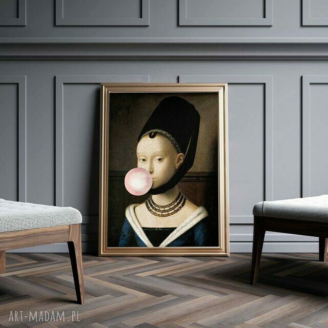 Nowoczesny plakat - obraz dziewczyna z balonem 61x91 cm Hogstudio