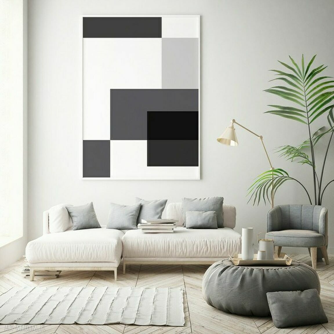 Nowoczesny plakat abstrakcja Gray 50x70 cm B2 Hogstudio