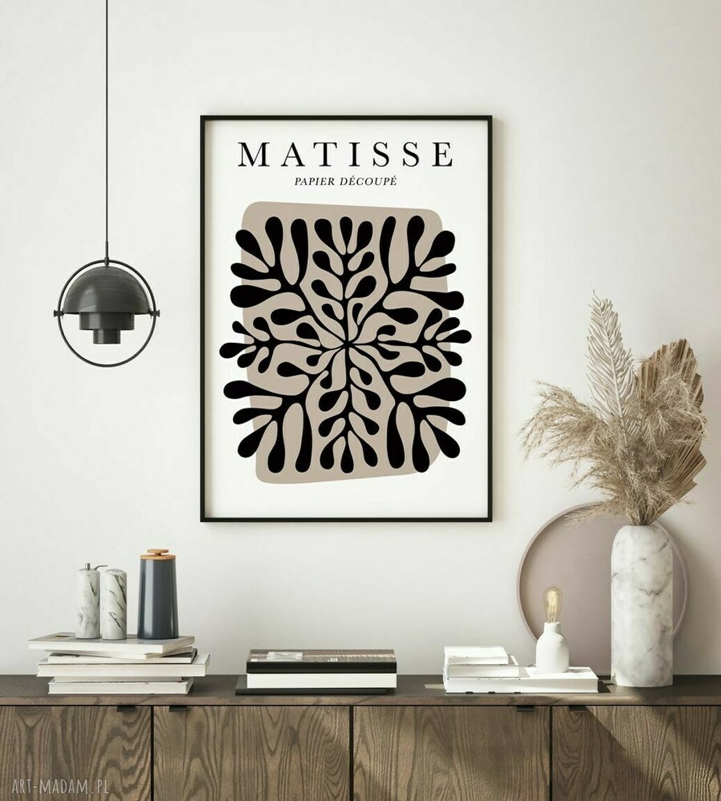 Plakat obraz 'Matisse Leaves' 40x50 cm - nowoczesna dekoracja do salonu