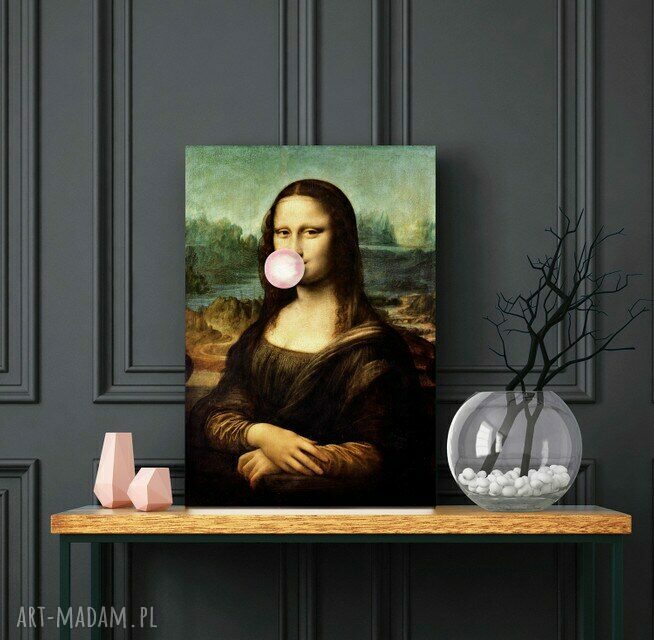 Plakat-Obraz Mona Lisa z balonem B1 70x100 - wyjątkowa ozdoba do Twojego wnętrza