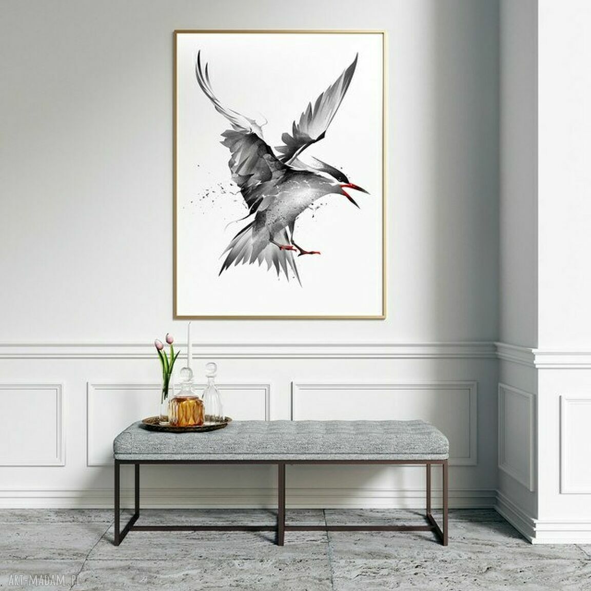 Plakat Obraz Szary 2 - format B1 70x100 cm