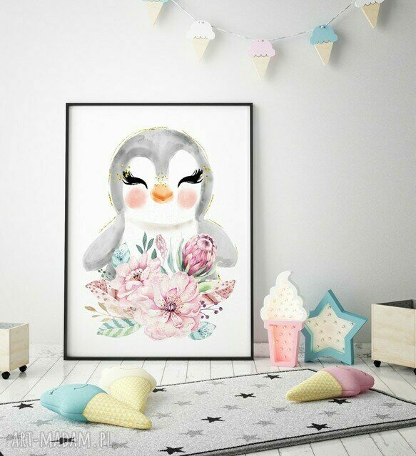 Plakat obraz pingwin A2 - 42x59.4 cm