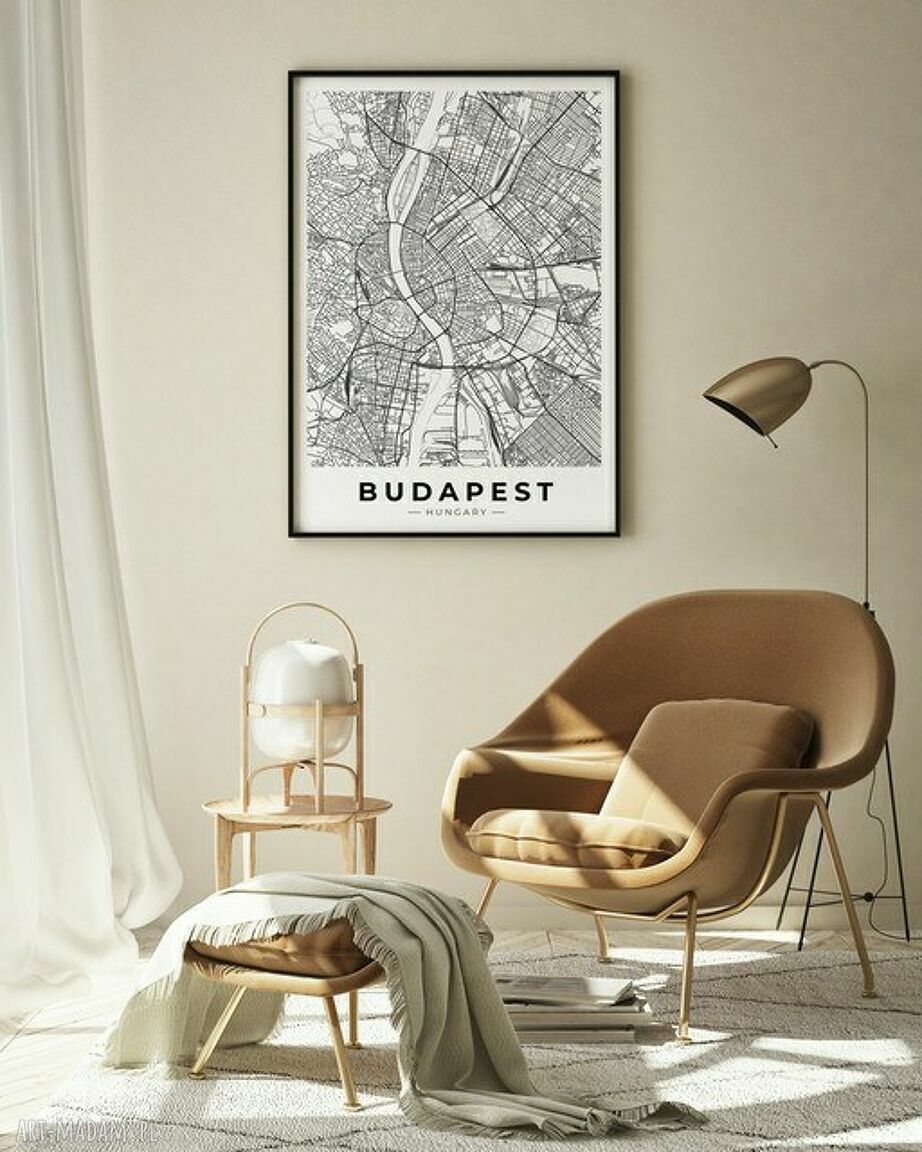 Plakat-Obraz Mapa Budapeszt 50x70 cm B2
