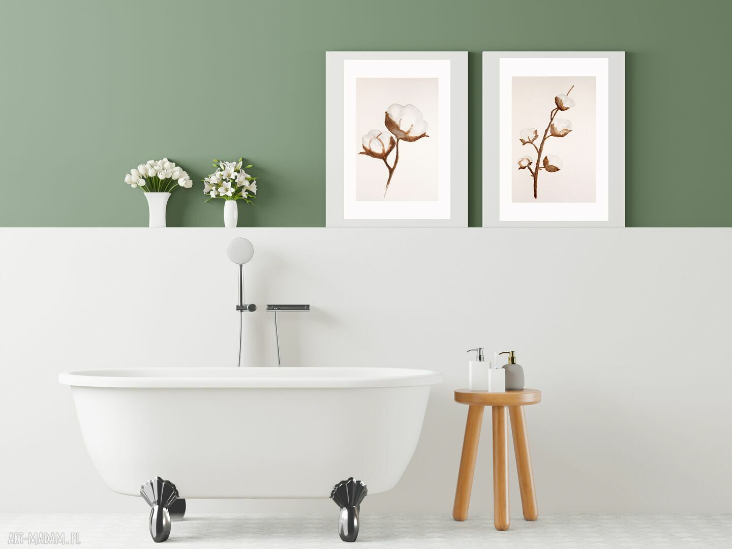 Plakat obraz Bawełna Boho - zestaw 2 plakatów 40 x 60 cm