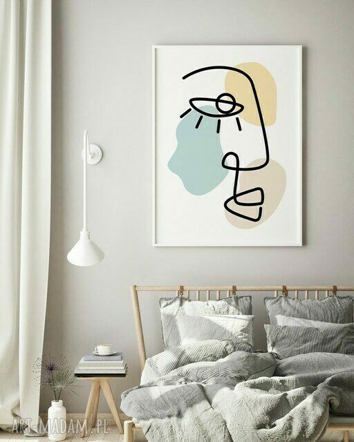 Plakat Obraz Tribute to Matisse A3 29,7 x 42 cm - dekoracja w turkusie i bieli