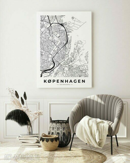 Plakat - mapa Kopenhaga 50x70 cm B2