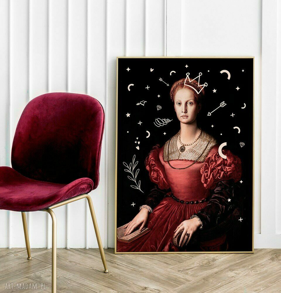 Plakat Obraz Lukrecja A3 29,7x42 cm - czerwone i czarne dekoracje do salonu
