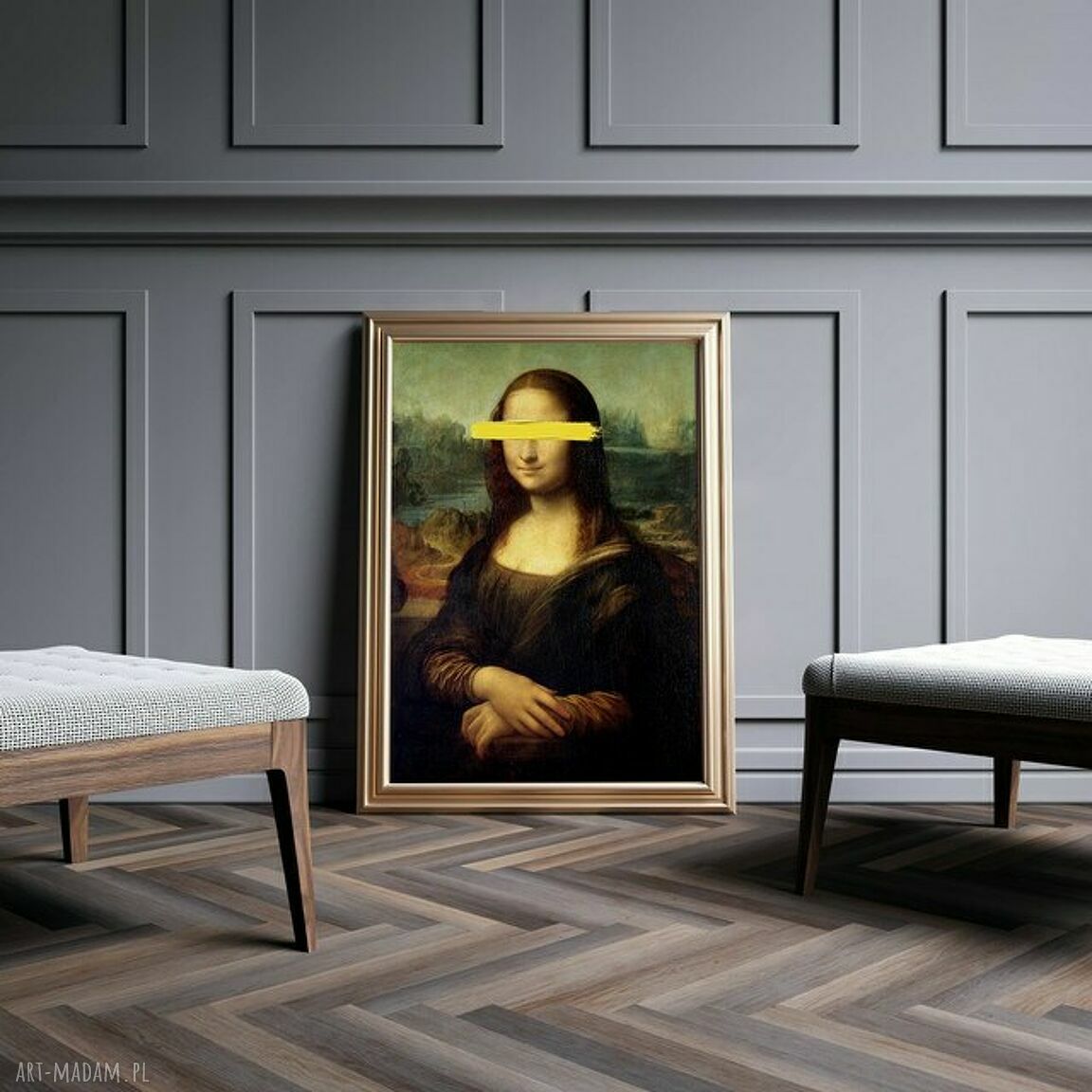 Plakat obraz Mo Na A3 29.7x42 cm Hogstudio - żółty i czarny