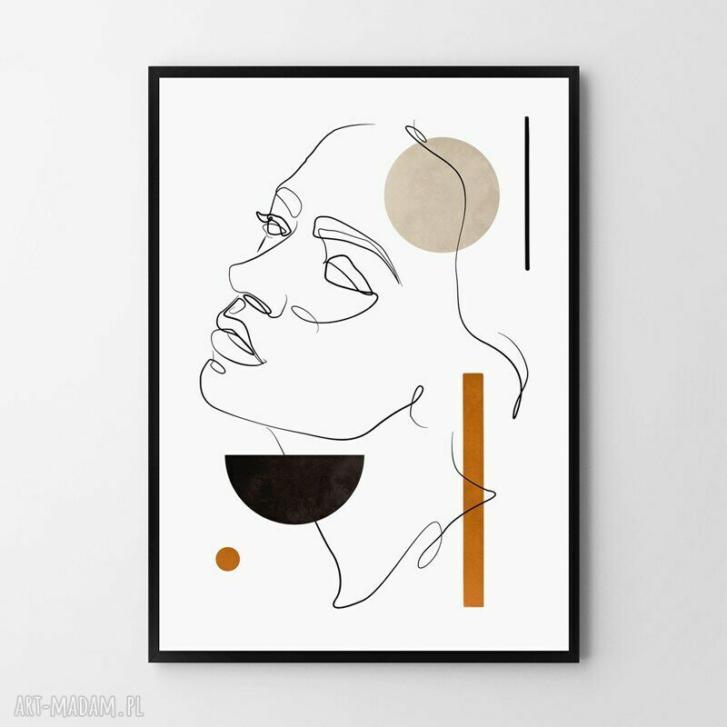 Plakat One Line 40x50 cm - kobieta twarz geometria