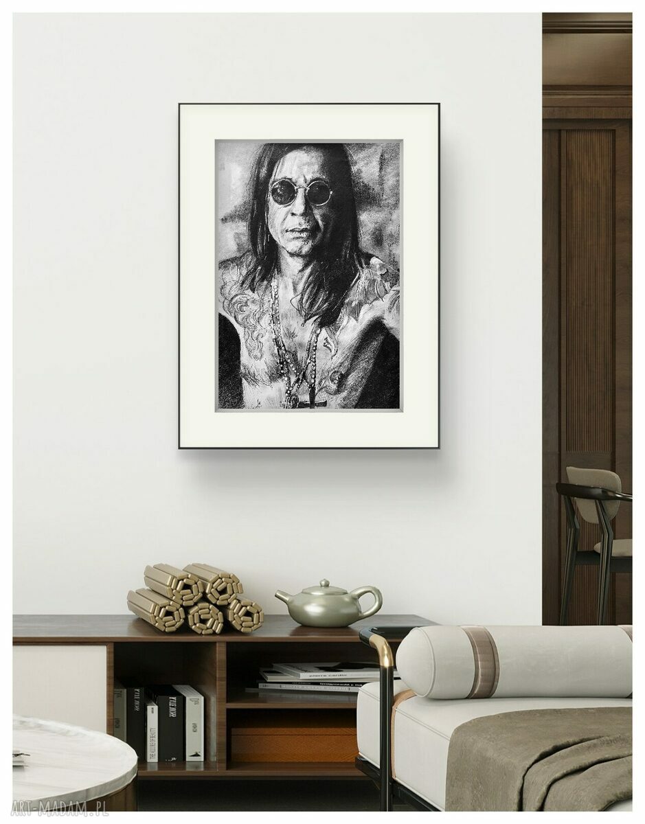 Plakat Ozzy Osbourne - Seria Ikony A3 (ręcznie rysowany, matowy papier)