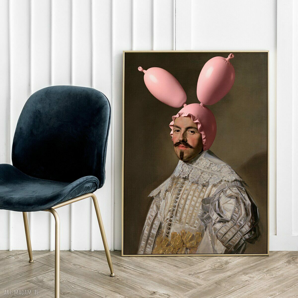Plakat Pink Bunny 50x70 cm - różowy króliczek do salonu