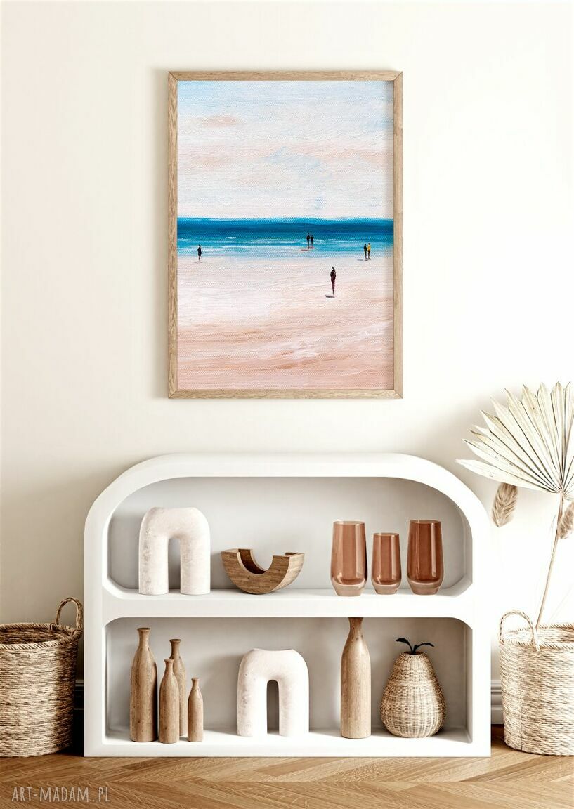 Plakat plaża kadr - format A4 Boho do salonu