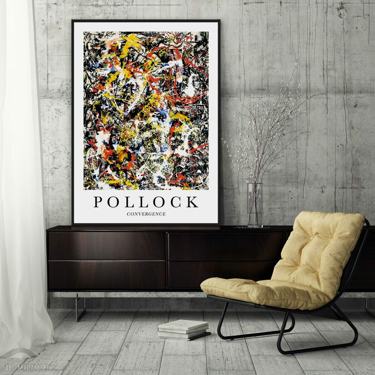 Plakat Pollock Convergence 40x50 cm do salonu - kolorowa abstrakcja