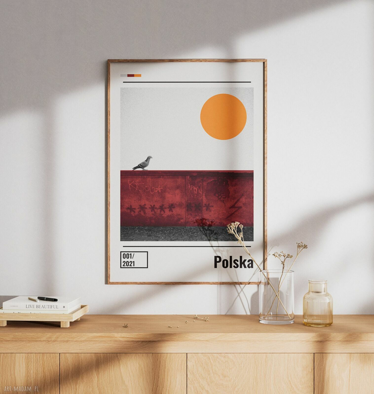 Plakat „Polska” - kolaż minimalistyczny o wolności (A1 59,4x84,1 cm)