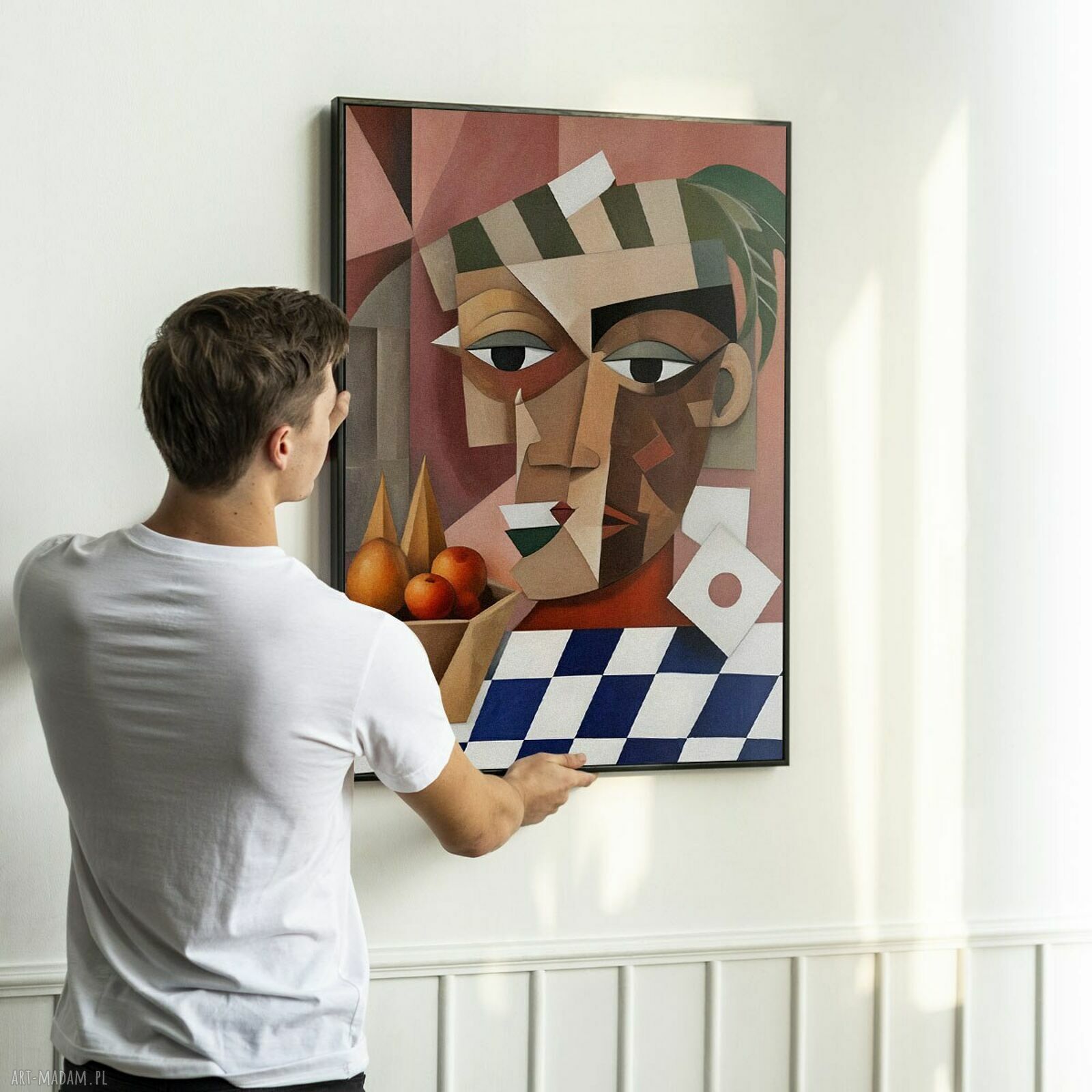 Plakat abstrakcyjny a la Picasso 40x50 cm - kolorowy portret